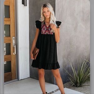 VICI Early Evening Embroidered Babydoll Dress